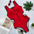 red bikini 2019 hot zipper one piece swimsuit women hollow out swimwear 4-color sexy backless cut out swim bathing suit badpak