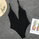 sexy backless deep V swimwear women one piece swimsuit 2019 new white yellow bikini swimming bathing suit badpak pleat beachwear