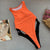 sexy backless swimwear women hollow out one piece swimsuit 2019 new orange bathing suit women maillot de bain fille badpak dames