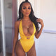 sexy neon one piece swimwear deep v swimming bathing suit for women long braided bandage swimsuit badpak costumi da bagno donna