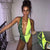 sexy neon swimwear women leopard patchwork one piece swimsuit 2019 bandage bathing suit deep v bikini high cut badpak monokini