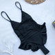 sexy ruffle swimwear women one piece swimsuit 2019 string bandage backless bather bathing suits v neck beachwear badpak dames