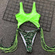 tassel swimwear women one piece swimsuit 2019 sexy mid cut bikini hollow out bathing suit monokini maillot de bain femme badpak