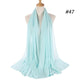women plain bubble chiffon scarf hijab wrap printe solid color shawls headband muslim hijabs scarves/scarf 47 colors