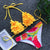 yellow flower bikini set red shirred bikinis 2019 mujer maillot de bain femme bandage pleated swimsuit women push up swimwear